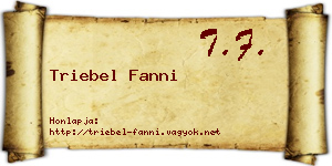 Triebel Fanni névjegykártya